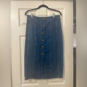 Denim midi skirt